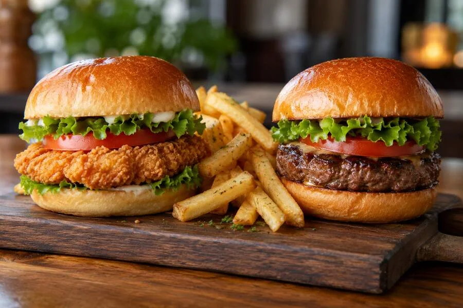 Chicken or Beef Burger